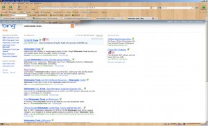 Bing Webmaster tools search on Bing.com